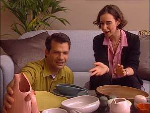 Joan and Nik admire the Russel Wright